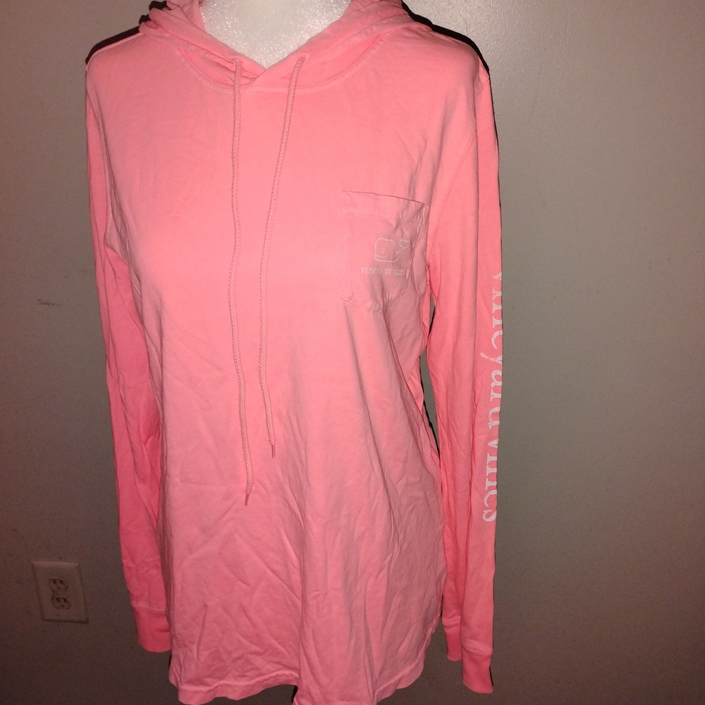 Vineyard Vines Pink Long-Sleeve Hooded Tee